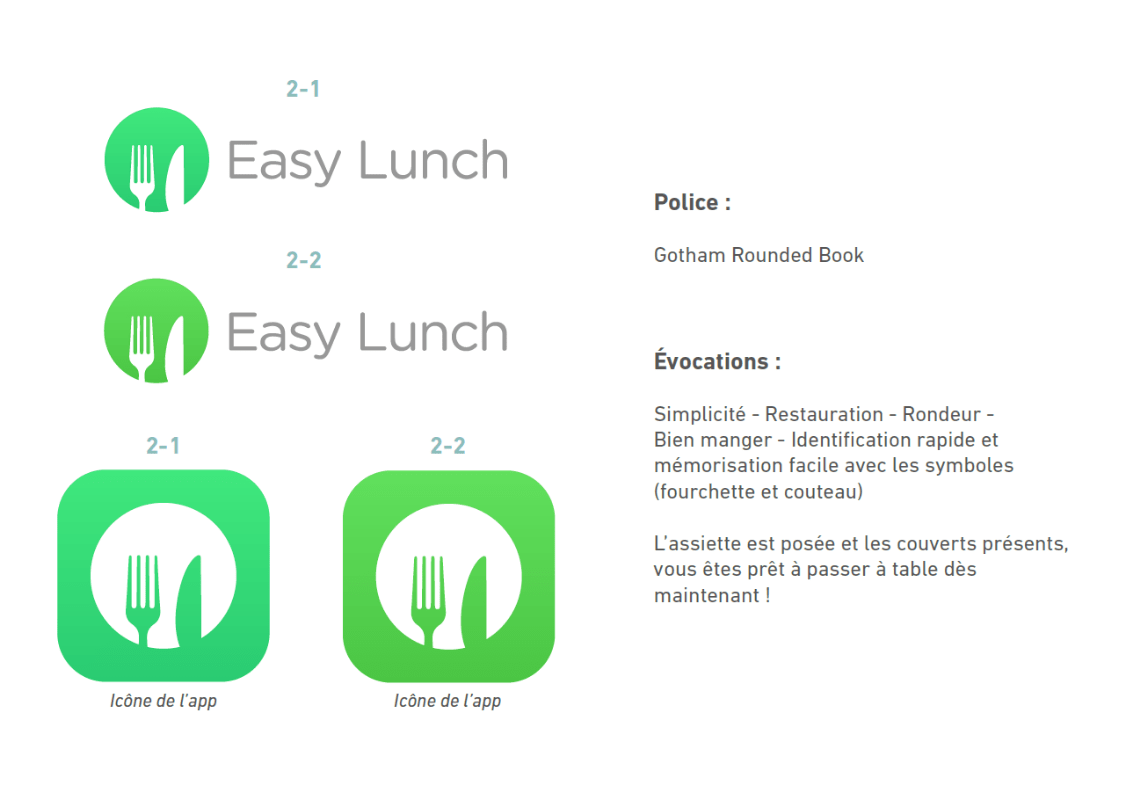 Easy Lunch proposition logo et icône d'application 