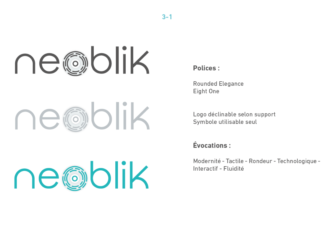 Nouveau logo Neoblik, proposition de d'identité visuelle Tatiana Rey